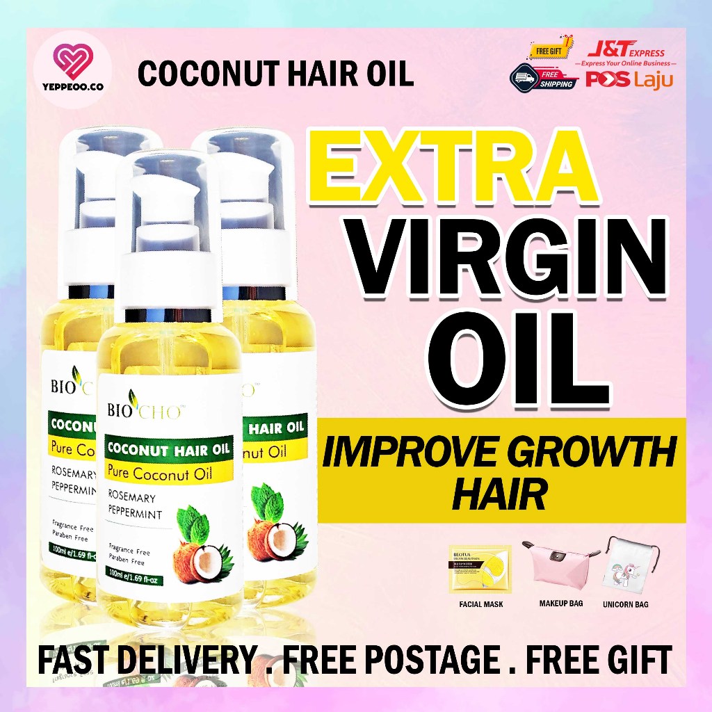 Coconut Hair Oil - Minyak Rambut Kelapa - Pelebat Rambut & Kelemumur ...