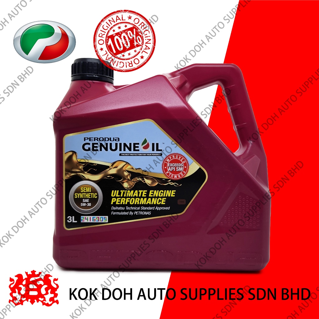[100% ORIGINAL]PERODUA SEMI SYNTHETIC ENGINE OIL 5W-30 (3 LITERS ...