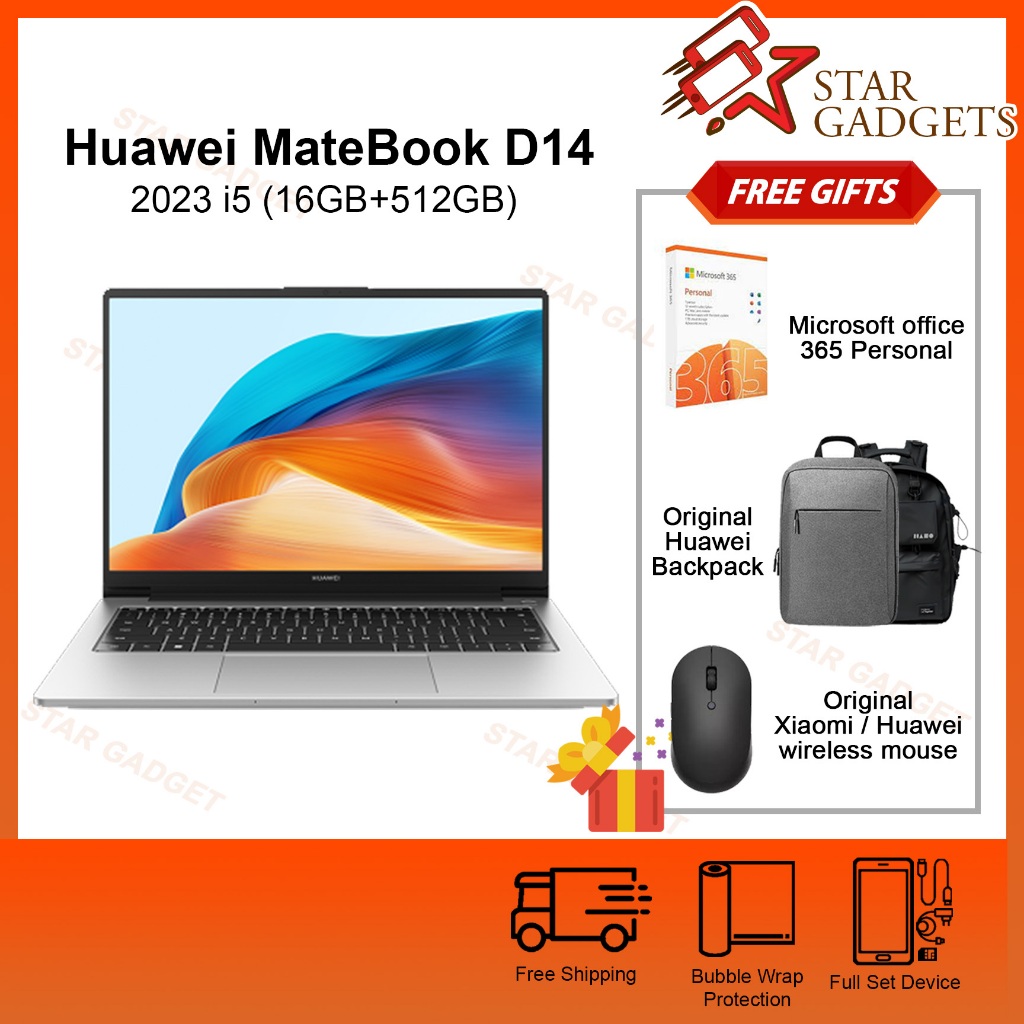 Huawei MateBook D14 2023 i5 12th Gen (16GB+512GB) Original Huawei