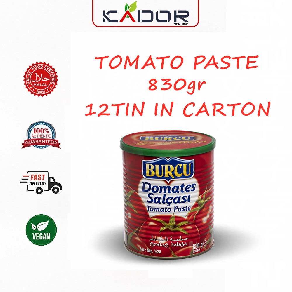 Carton 830gr x 12tin Burcu Tomato Paste/ Tomato Pes/ Double Concentrade ...