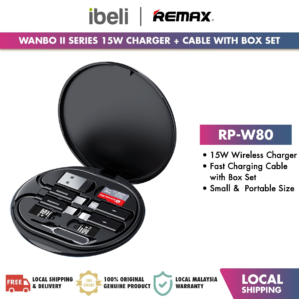 REMAX WANBO II Series 15W Multi-purpose Wireless Charger and Cable ...