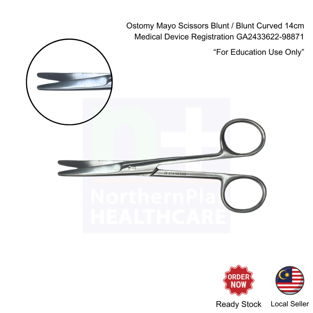Ostomy Mayo Scissors Blunt / Blunt Curved 14cm Shopee Malaysia