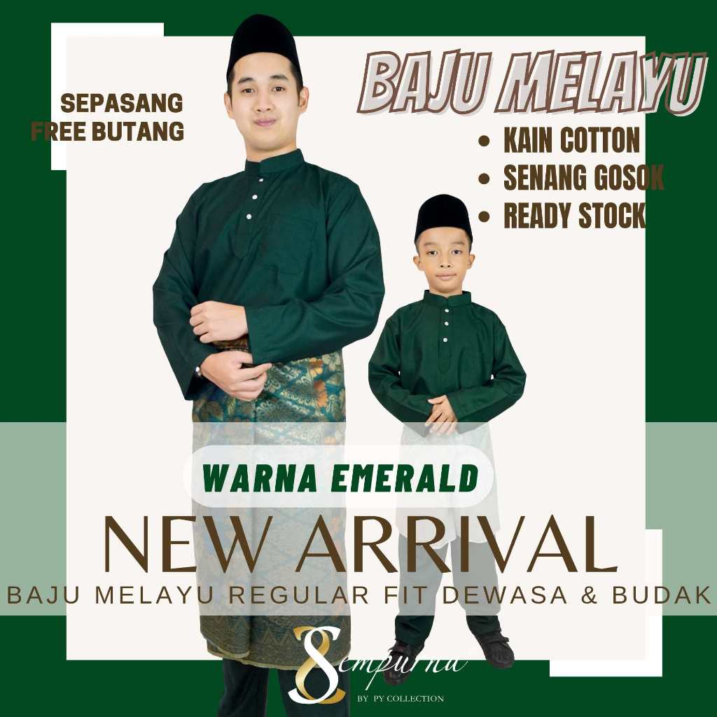 BAJU RAYA 𝟐𝟎𝟐𝟒 】READY STOCK Baju Melayu Slim Fit Dewasa & Budak WARNA ...