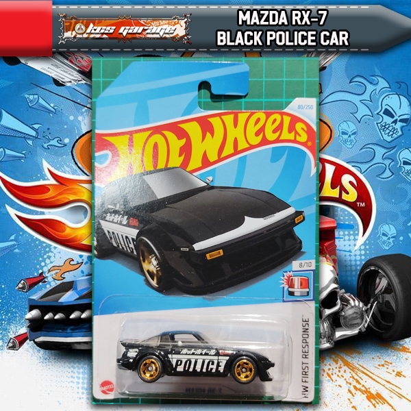 HOT WHEELS - MAZDA RX-7 BLACK POLICE CAR (PLEASE REFER TO THE ...