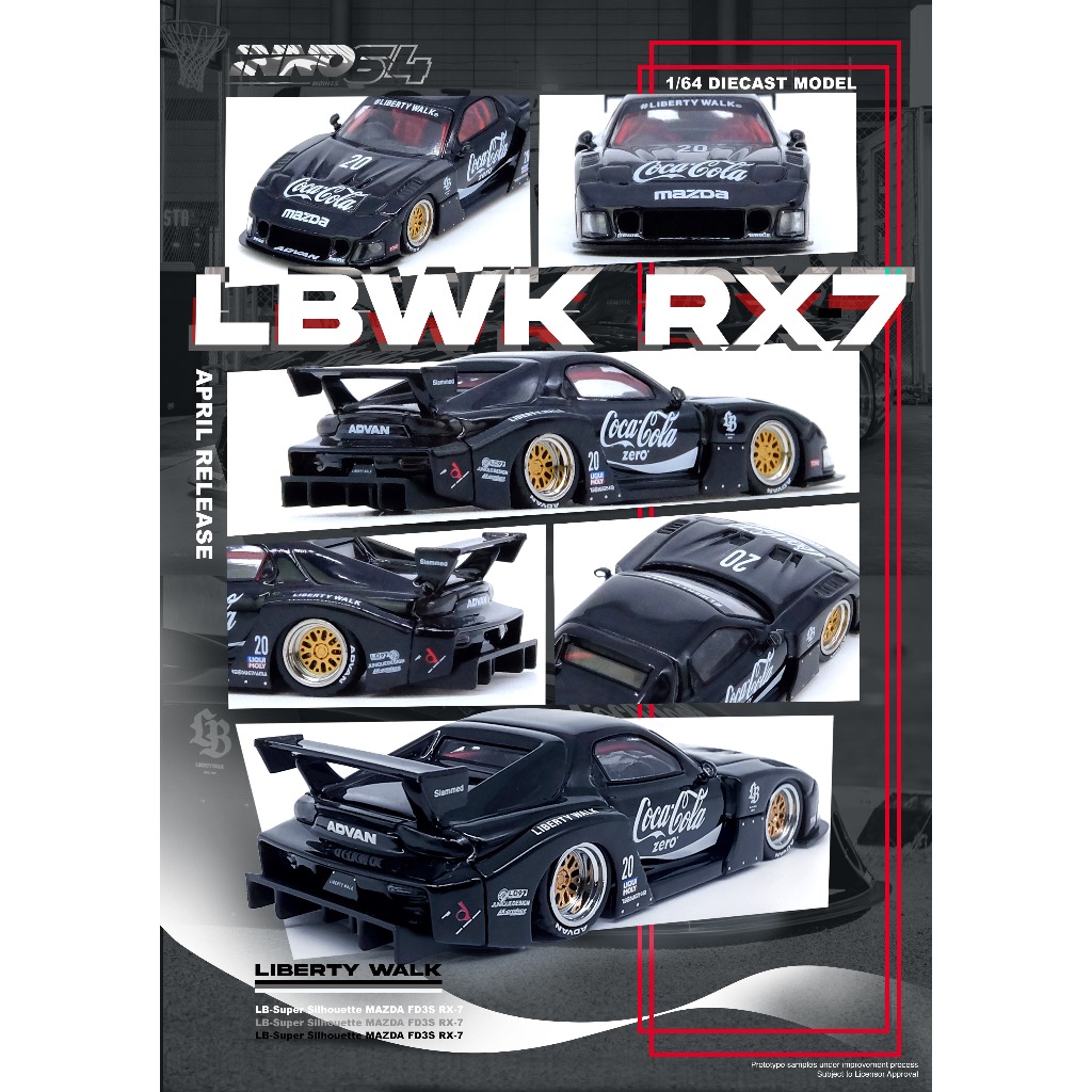 INNO MODELS INNO64 1/64 MAZDA RX7 (FD3S) LB-SUPER SILHOUETTE BLACK ...