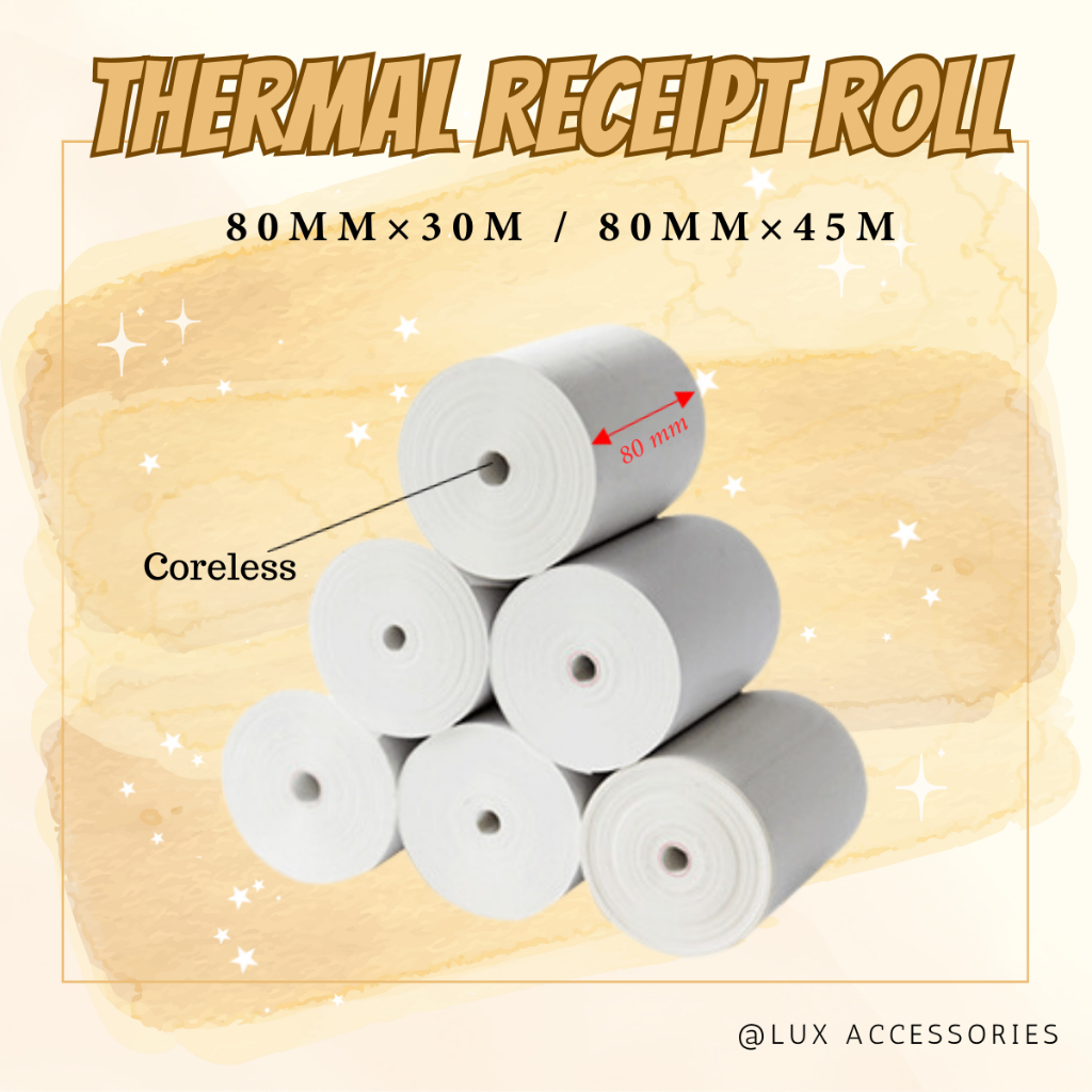 [1 Roll] Thermal Receipt Paper Roll | Cash Register Receipt | 80mm × 30 ...