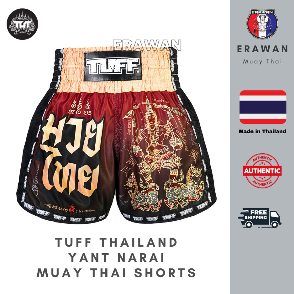 Muay Thai Shorts / Boxing Trunks Thailand TUFF Retro (101 Yant Narai ...