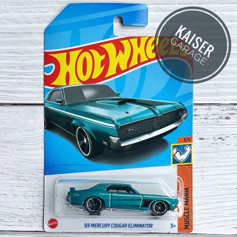 Hot Wheels 1969 Mercury Cougar Eliminator Blue #008 1:64 Scale Die-Cast Car With 5SPs - View #8