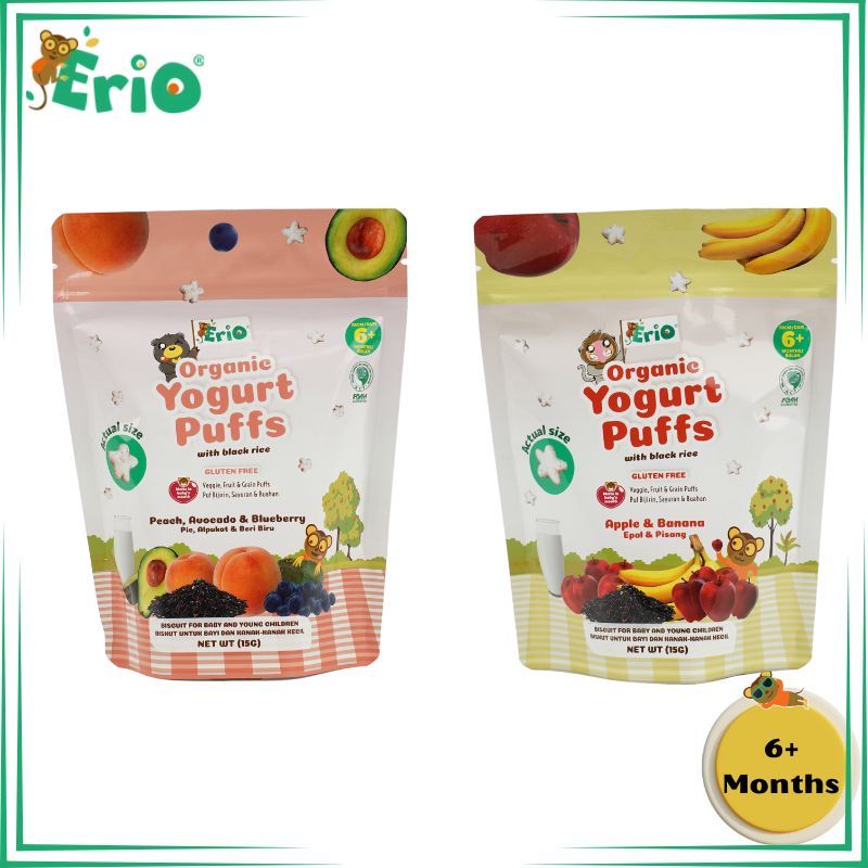 Erio Organic Black Rice Yogurt Puffs In Pouch15g | Shopee Malaysia