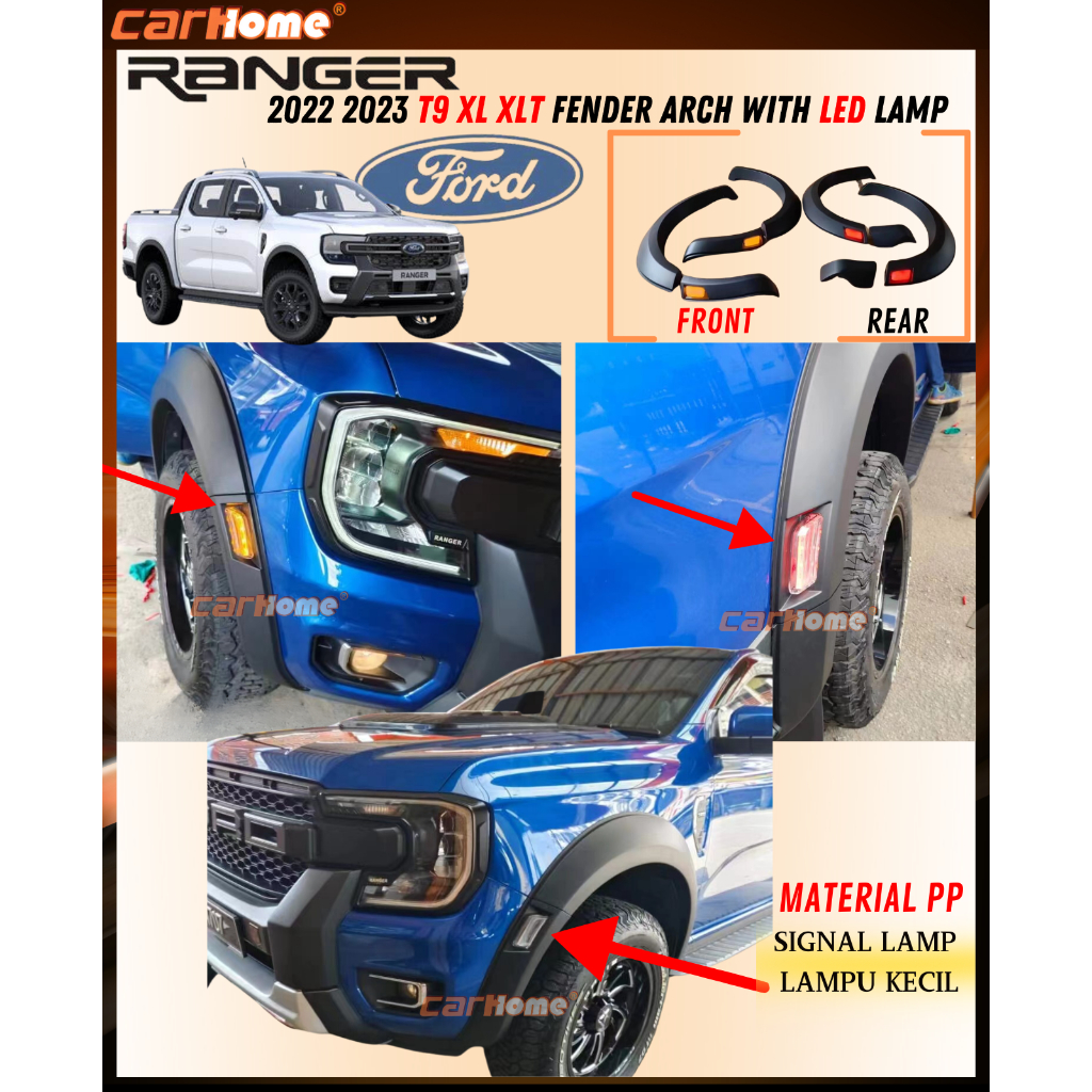 Ford Ranger 2022 T9 XL XLT Fender Arch With LED Lamp (Material PP ...