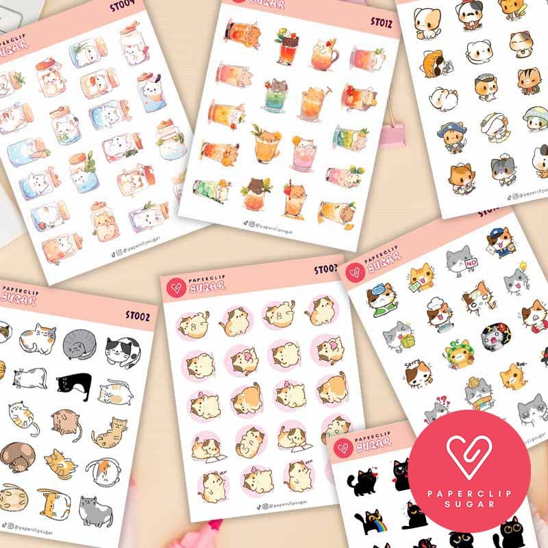 Cute Cat Sticker Pack Journal Scrapbook Notebook Decoration Diary DIY ...