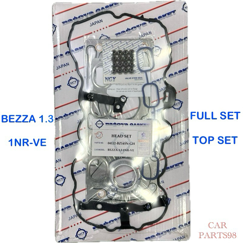 JAPAN NAGOYA PERODUA BEZZA 1.3 1NR-VE ENGINE OVERHAUL SET & TOP SET ...