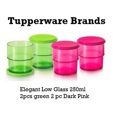 Tupperware Elegant Low Glass 250ml ( 2pcs ) Or (4pcs) | Shopee Malaysia