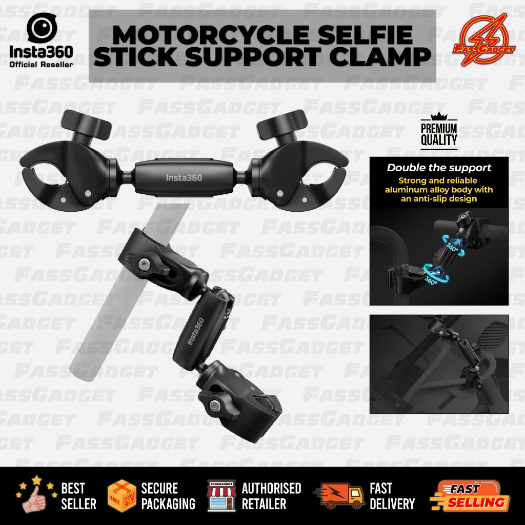 Insta360 Motorcycle Selfie Stick Support Clamp - View #6