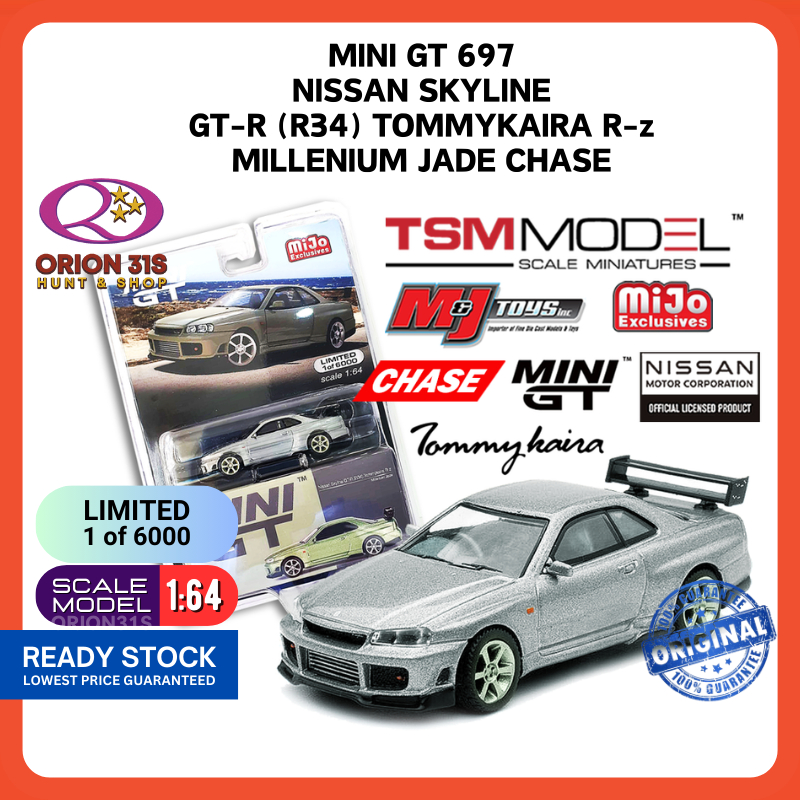 Mini GT 697 Nissan Skyline GT-R (R34) Tommykaira R-z Millenium Jade RHD ...