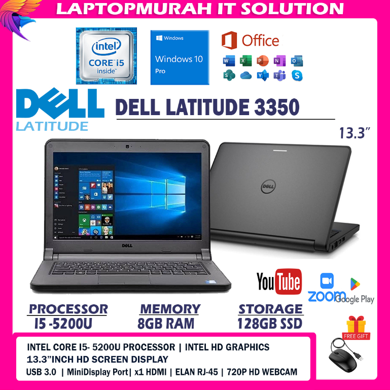 DELL LATITUDE 3350 BUSINESS CLASS LAPTOP / INTEL CORE I5 -5TH ...