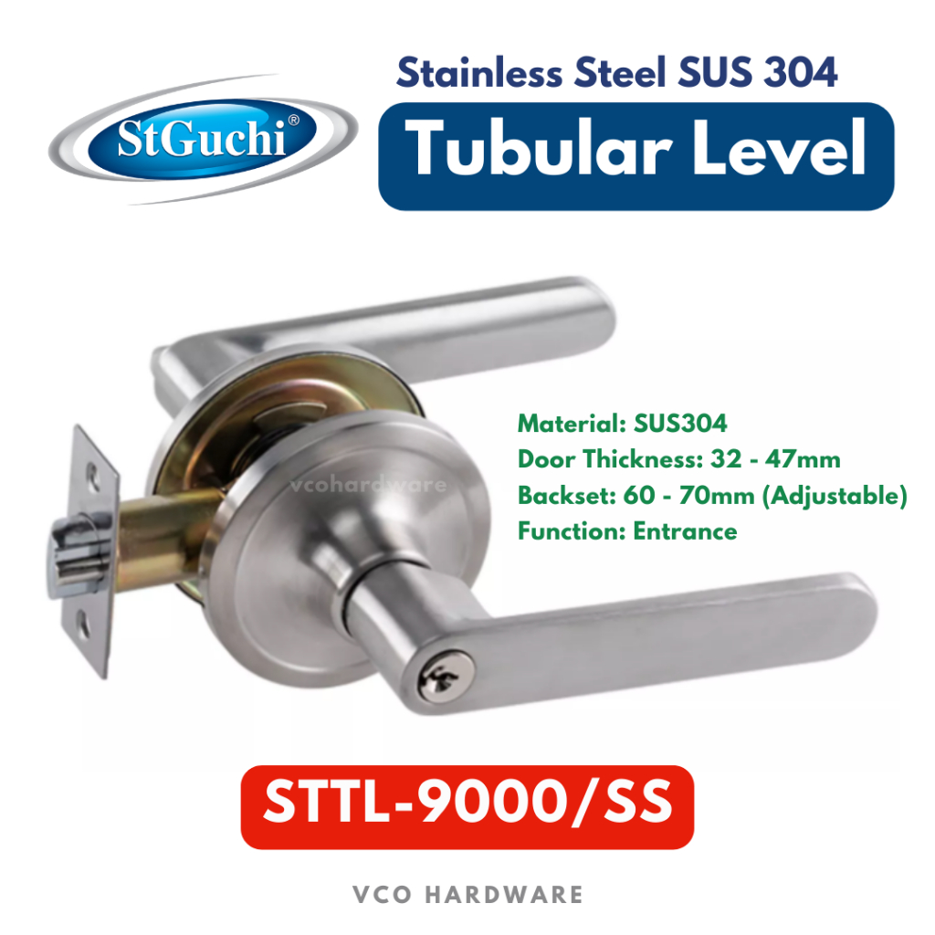 St Guchi Stainless Steel SUS 304 Tubular Level / Door Lock / Entrance ...