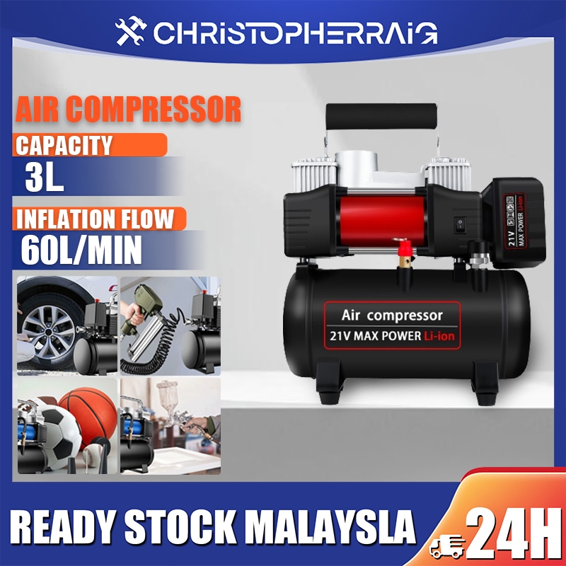 3 Years Warranty🔥portable air compressor/3L mini angin compressor/Oil ...