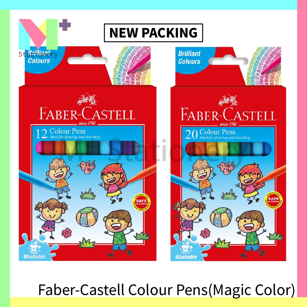 Faber-Castell Fibre Tip Colour Pen / Magic Color Pen - (12/20 colours ...