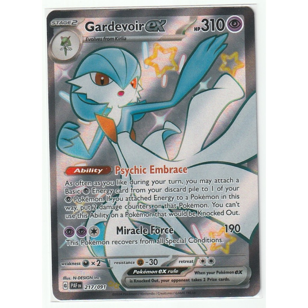 Gardevoir Ex 217/091 Shiny Ultra Rare – Écarlate Et Violet 4.5 Destinées De Paldea – Carte Pokémon Neuve Sous Sleeve