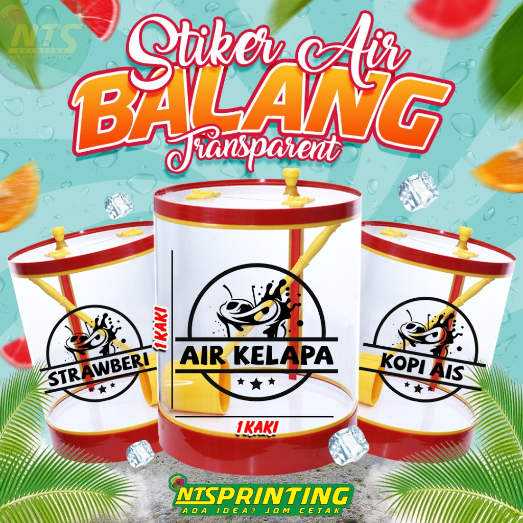 🔥HOT🔥 Sticker Air Balang Transparent Kalis Air - Aesthetic / Simple ...