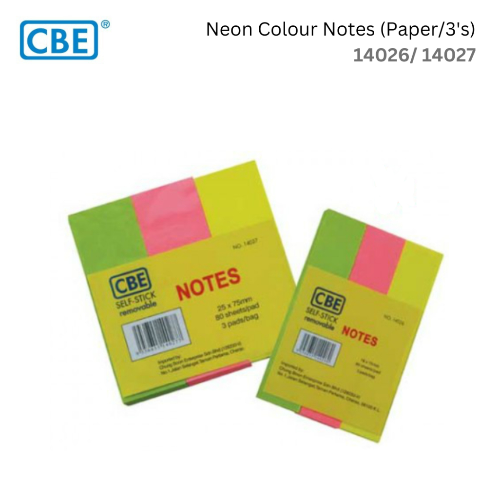 CBE 14026/ 14027 Neon Colour Notes (Paper/3's) | Shopee Malaysia