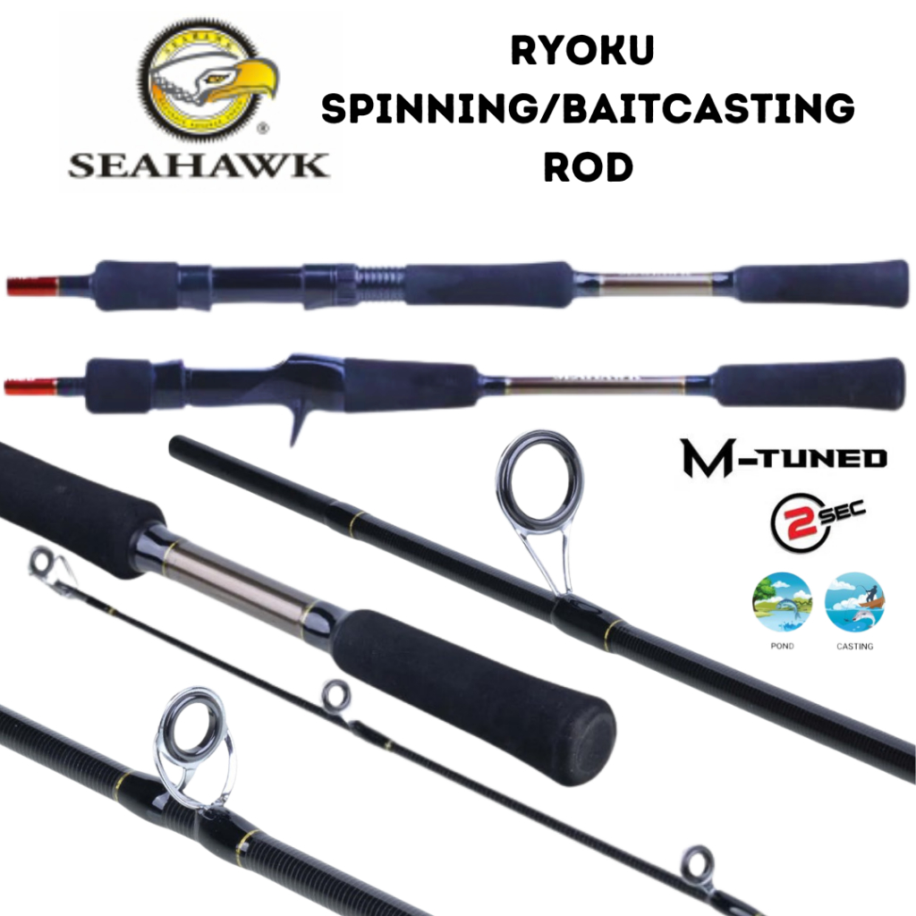 Seahawk Ryoku Spinning Baitcasting Fishing Rod Incl Hard Paper Tube ...