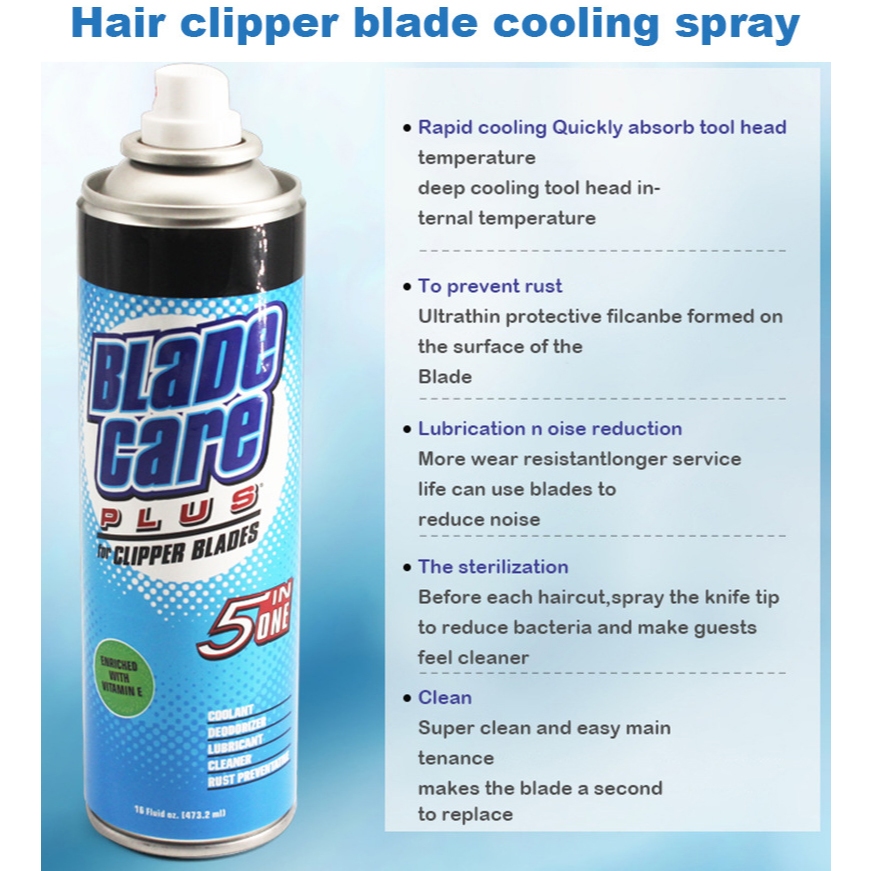 Blade Care Plus 5 in 1 437ml Coolant Spray for Barber Clipper Blade ...