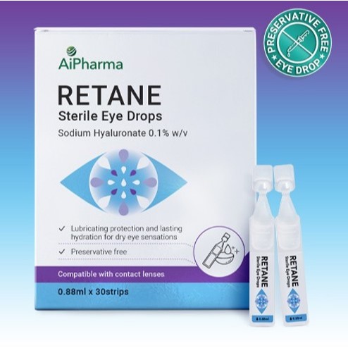 (Exp04/27) Retane Sterile Eye Drops 0.88ml x 30's( sodium hyaluronate ...