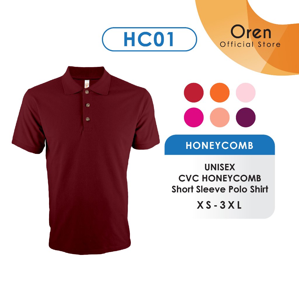 Oren Sport HC Honeycomb Plain Collar Shirt HC01 | Shopee Malaysia