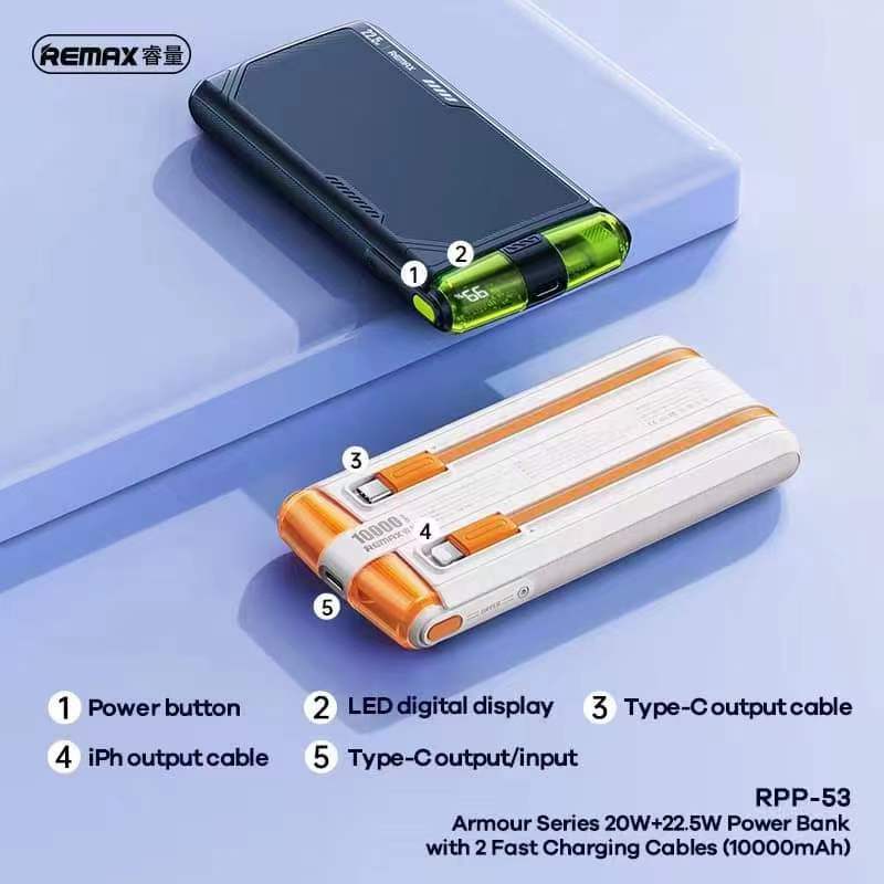 REMAX RPP-53 10000mAh Powerbank / PD 20W + QC 22.5W Super Fast Charging ...