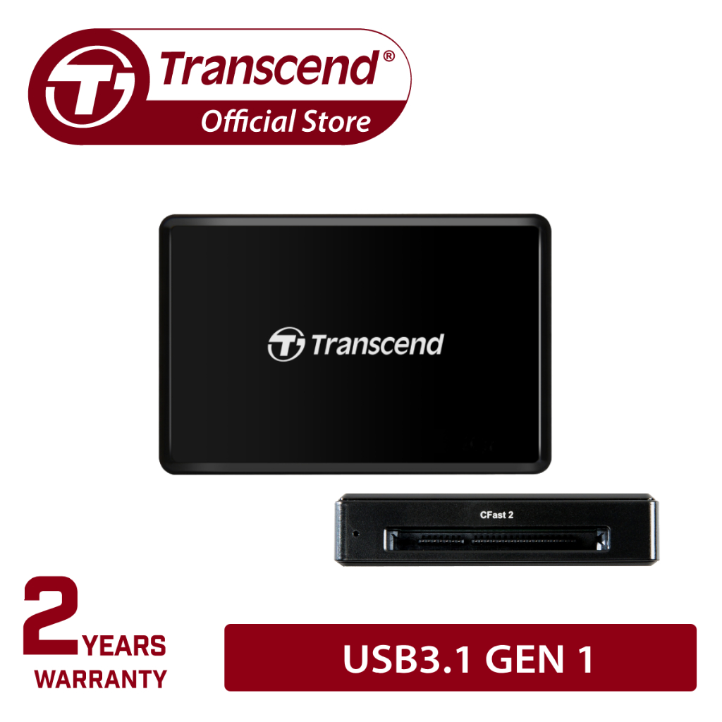 Transcend RDF2 Card Reader CFast | USB 3.1 microUSB to Type A (Black ...