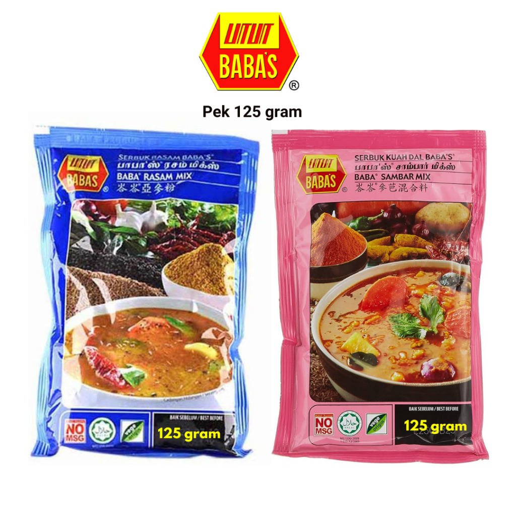 BABA'S Serbuk Kuah Dhal | Serbuk Rasam Mix Pek 125 gram | Shopee Malaysia