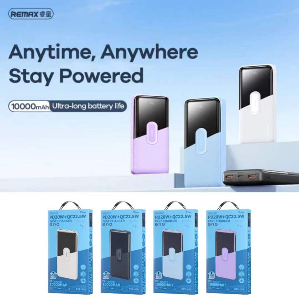 REMAX RPP-666 10000mAh Powerbank / PD20W + QC22.5W Super Fast Charging ...