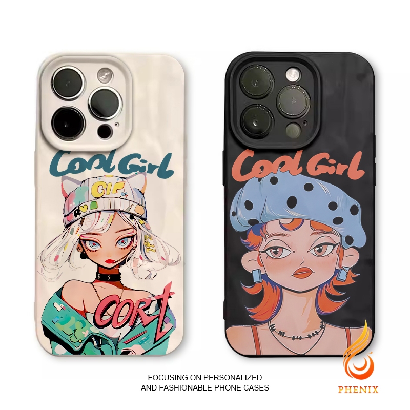 For Iphone 15 14 12 13 11 Pro Max Goth Cool Girl Simple Fashion Wave