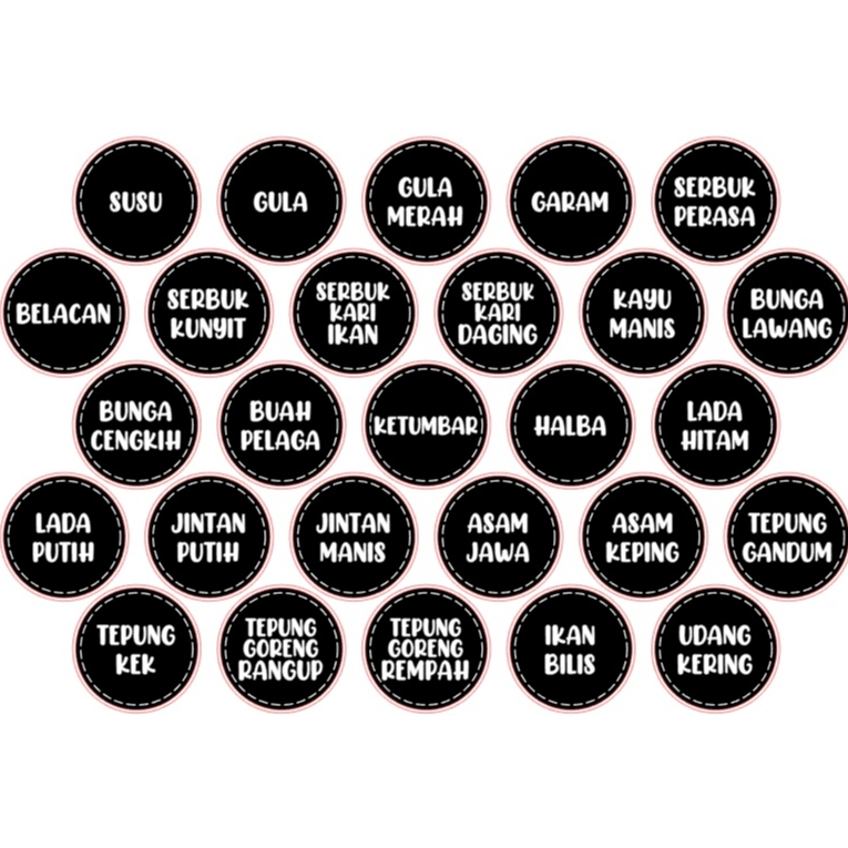 masyasticker 27 pcs Ready Made Kitchen Jar Spice Herb Sticker Label ...