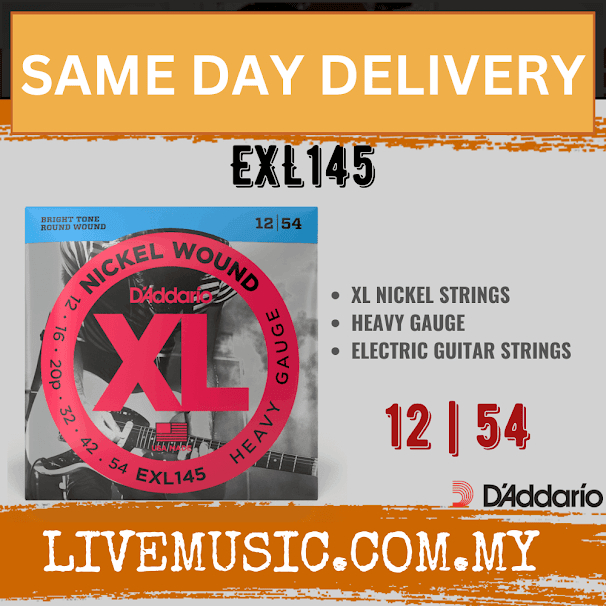 D'Addario EXL145 Nickel Wound Electric Strings, Heavy Gauge - (012-054 ...