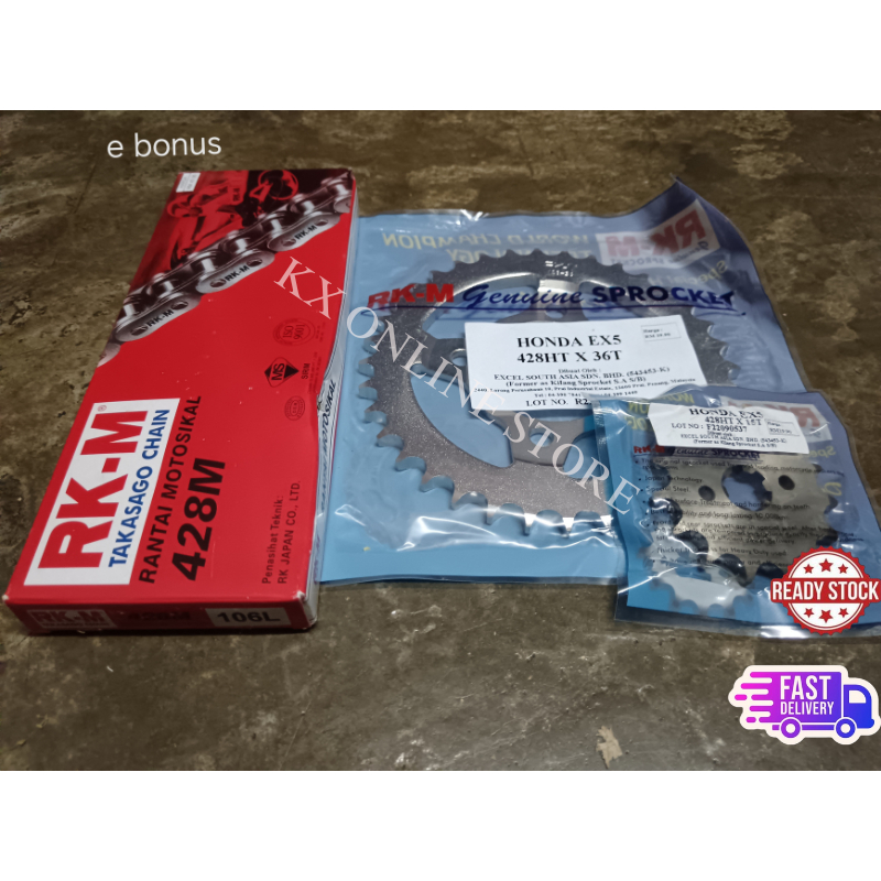 RK-M SPOCKET SET 100% SYM E-BONUS 36T-15T-106L | Shopee Malaysia