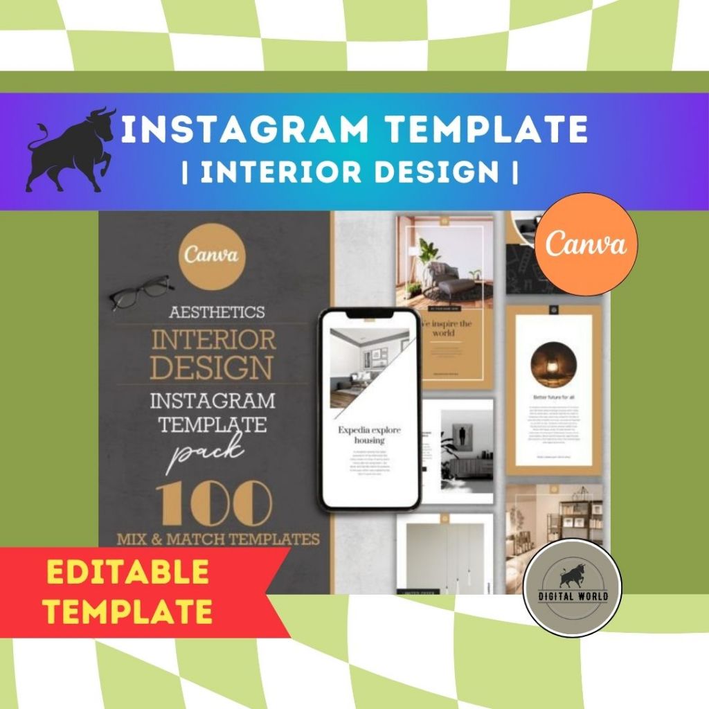 100 Interior Design Instagram Template | Canva Template | Elegant ...