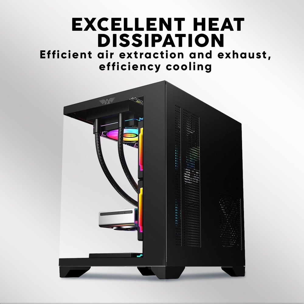 Armaggeddon Aquaron Wibo M-ATX Transparent view PC Case - Black/White ...