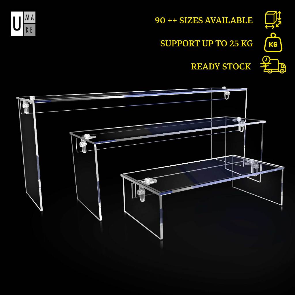 U Shape Acrylic Display Stand 90 Sizes 20/30/40cm Seat Acrylic Jewelry ...