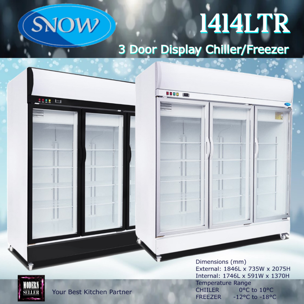 SNOW 1414LT 3 Door Display Chiller/Freezer (CHILLER) LY1500BBC-H ...