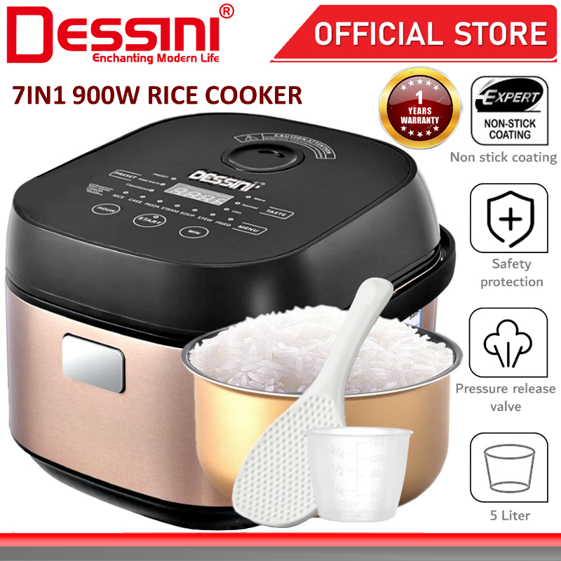 DESSINI ITALY 7IN1 Electric Digital Rice Cooker Non-stick Stainless ...