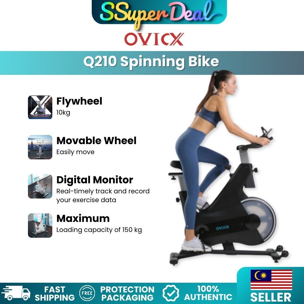 FREE MASSAGE GUN Xiaomi Ovicx Q210 Spinning Bike Bluetooth 10KG Flying Wheel Shopee Malaysia