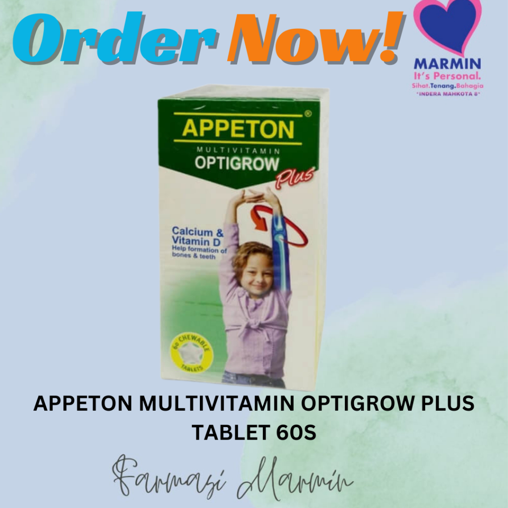 VITAMIN KANAK-KANAK Appeton Multivitamin Optigrow Plus Tablet 60s ...