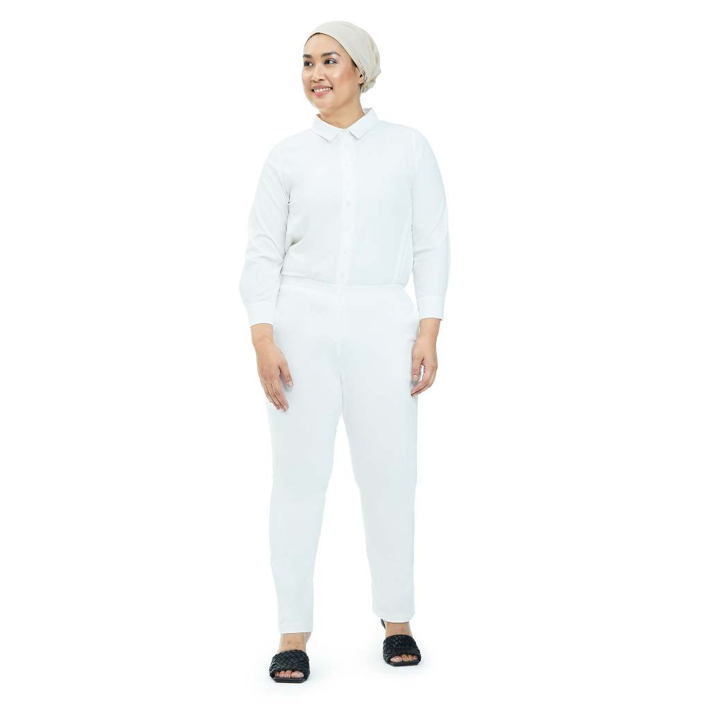 MS. READ Signature Ultra-Stretch Long Pants | Size UK12-24 | Off White ...