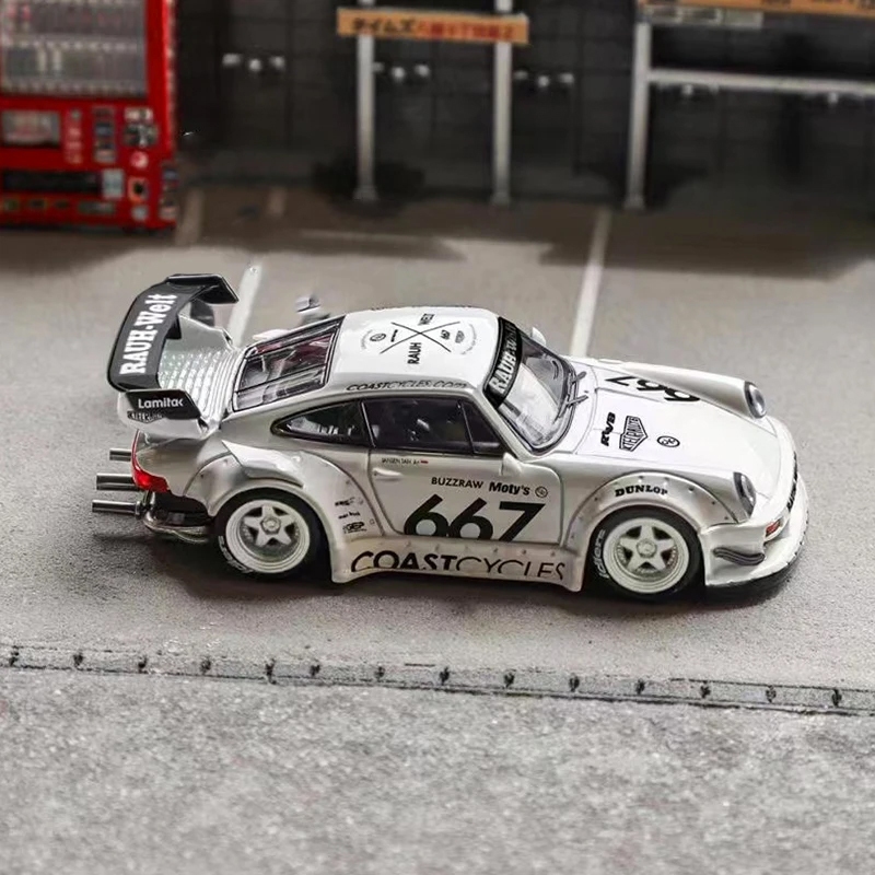 Star Model 1/64 Porsche RWB 930 GT Wing COAST CYCLES WHITE 667