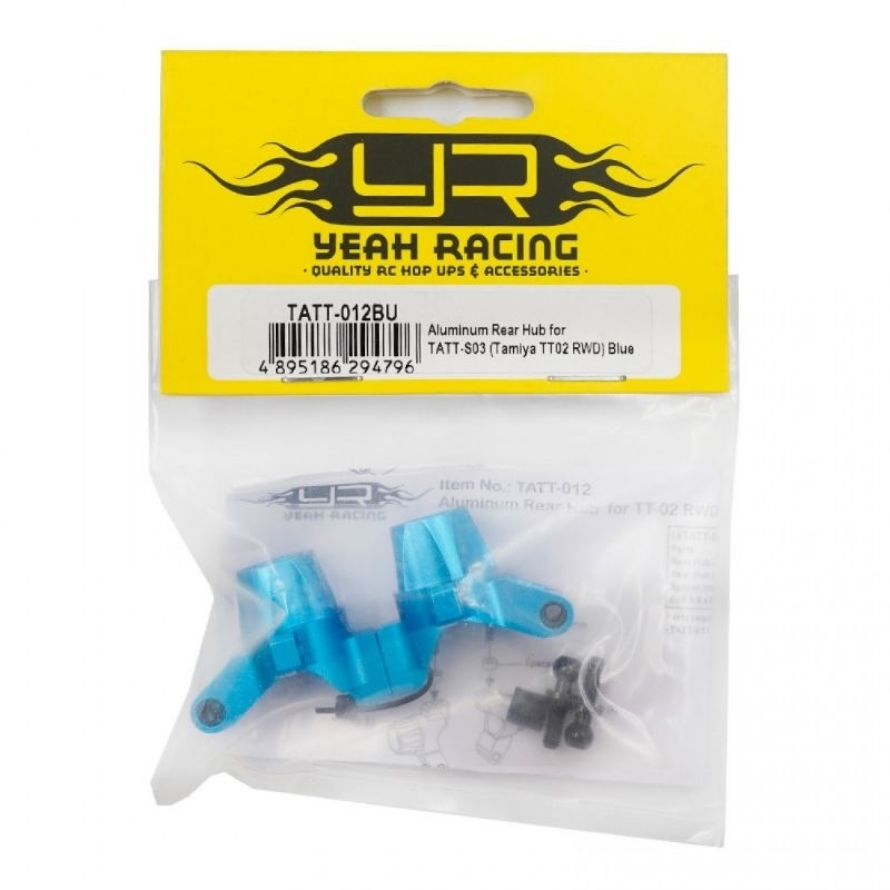 YEAH RACING TATT-012BU ALUMINUM REAR HUB FOR TATT-S03 (TAMIYA TT02 RWD ...