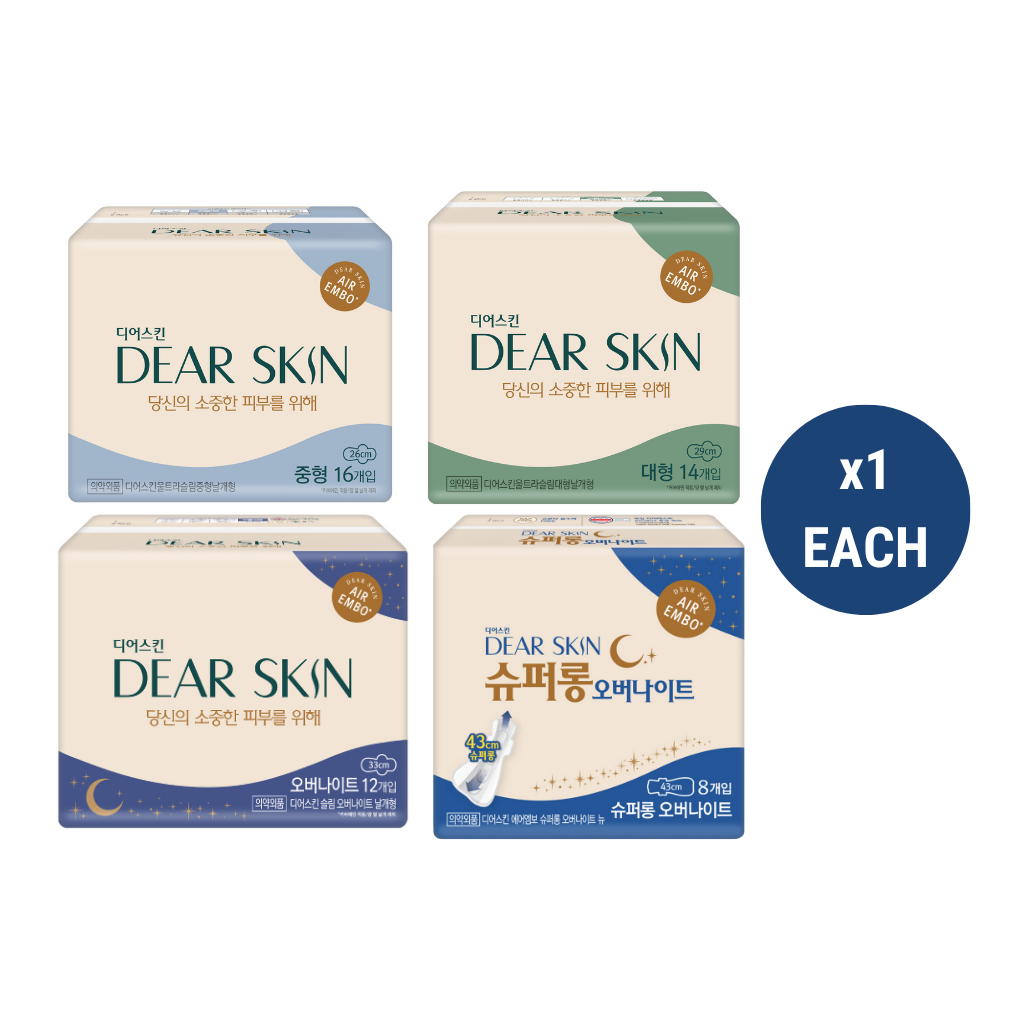 DEAR SKIN Air Embo Sanitary Pad Medium (26cm / 16 Pads) Sensitive Skin ...