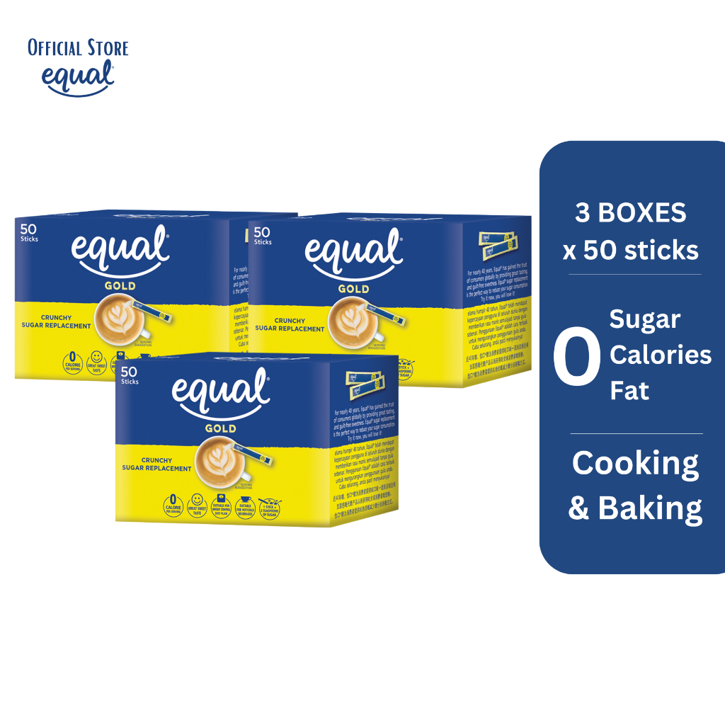[Bundle of 3] EQUAL GOLD 50 Sticks, Zero Calorie Sweetener | Shopee ...